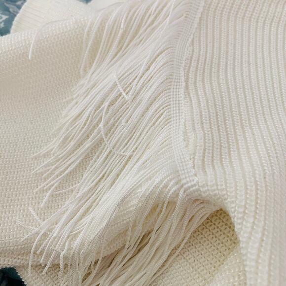 INC International Concepts Fringe Dolman Knit Sweater Off White Size XS Holiday - Picture 8 of 10